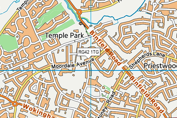 RG42 1TG map - OS VectorMap District (Ordnance Survey) RG42 1TG map - OS VectorMap District (Ordnance Survey)