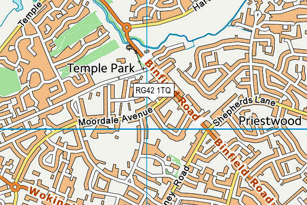 RG42 1TQ map - OS VectorMap District (Ordnance Survey)