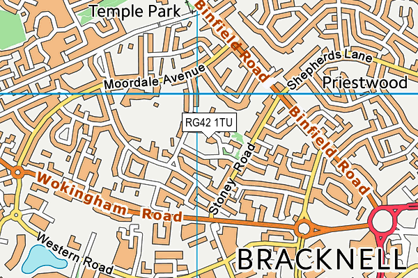 RG42 1TU map - OS VectorMap District (Ordnance Survey) RG42 1TU map - OS VectorMap District (Ordnance Survey)