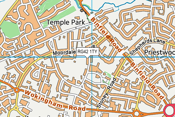 RG42 1TY map - OS VectorMap District (Ordnance Survey) RG42 1TY map - OS VectorMap District (Ordnance Survey)
