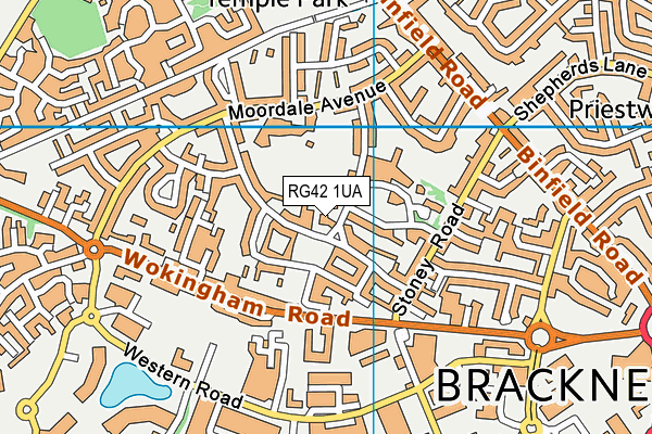 RG42 1UA map - OS VectorMap District (Ordnance Survey) RG42 1UA map - OS VectorMap District (Ordnance Survey)