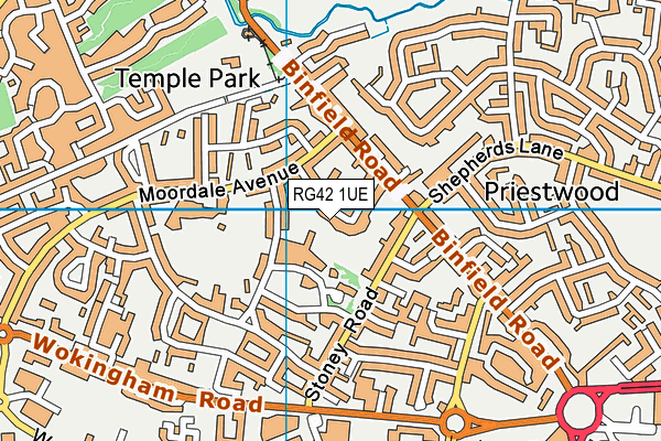 RG42 1UE map - OS VectorMap District (Ordnance Survey) RG42 1UE map - OS VectorMap District (Ordnance Survey)