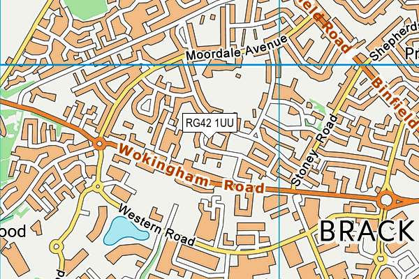 RG42 1UU map - OS VectorMap District (Ordnance Survey) RG42 1UU map - OS VectorMap District (Ordnance Survey)