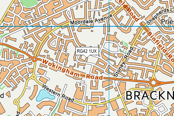 RG42 1UX map - OS VectorMap District (Ordnance Survey) RG42 1UX map - OS VectorMap District (Ordnance Survey)