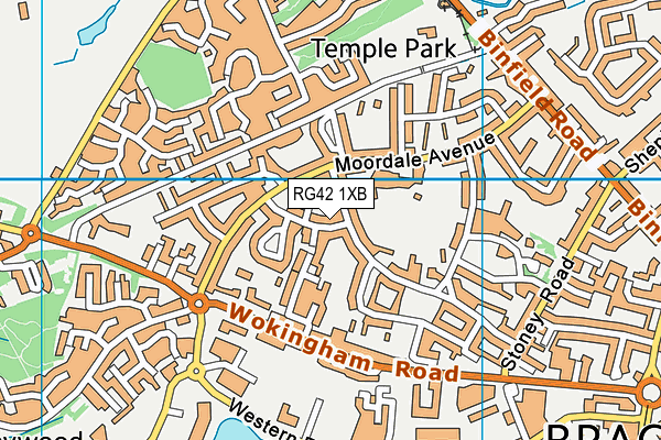 RG42 1XB map - OS VectorMap District (Ordnance Survey)