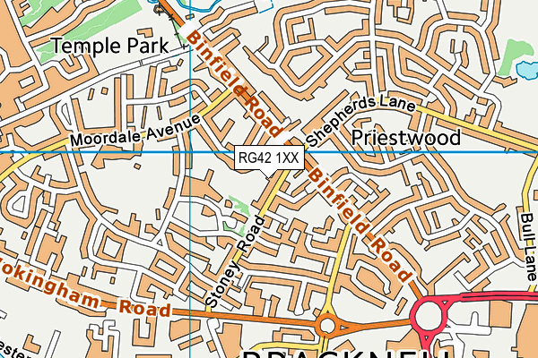 RG42 1XX map - OS VectorMap District (Ordnance Survey) RG42 1XX map - OS VectorMap District (Ordnance Survey)