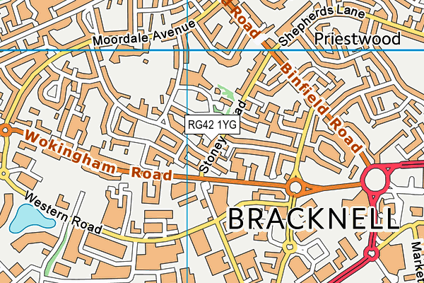 RG42 1YG map - OS VectorMap District (Ordnance Survey) RG42 1YG map - OS VectorMap District (Ordnance Survey)