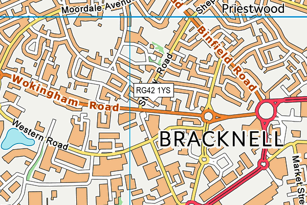 RG42 1YS map - OS VectorMap District (Ordnance Survey) RG42 1YS map - OS VectorMap District (Ordnance Survey)