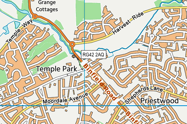 RG42 2AQ map - OS VectorMap District (Ordnance Survey) RG42 2AQ map - OS VectorMap District (Ordnance Survey)