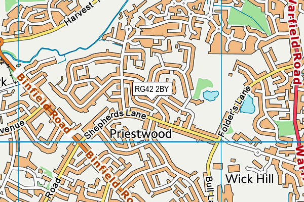 RG42 2BY map - OS VectorMap District (Ordnance Survey) RG42 2BY map - OS VectorMap District (Ordnance Survey)