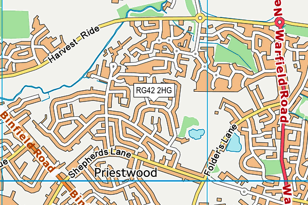 RG42 2HG map - OS VectorMap District (Ordnance Survey) RG42 2HG map - OS VectorMap District (Ordnance Survey)