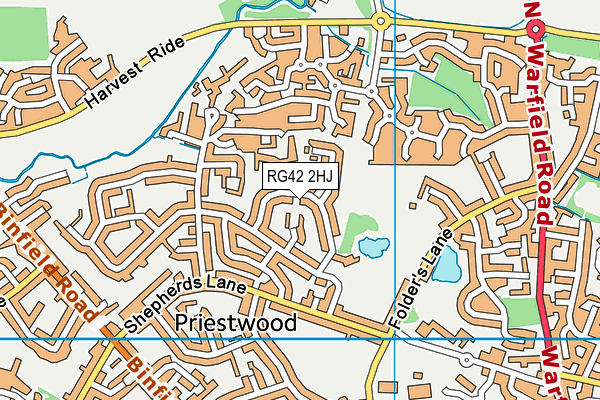 RG42 2HJ map - OS VectorMap District (Ordnance Survey) RG42 2HJ map - OS VectorMap District (Ordnance Survey)