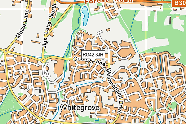 RG42 3JH map - OS VectorMap District (Ordnance Survey) RG42 3JH map - OS VectorMap District (Ordnance Survey)