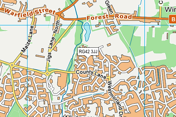 RG42 3JJ map - OS VectorMap District (Ordnance Survey) RG42 3JJ map - OS VectorMap District (Ordnance Survey)