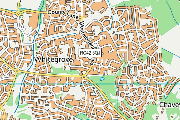 RG42 3QJ map - OS VectorMap District (Ordnance Survey) RG42 3QJ map - OS VectorMap District (Ordnance Survey)