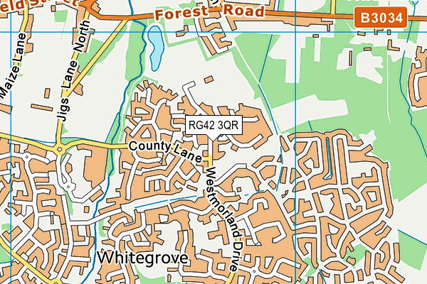 RG42 3QR map - OS VectorMap District (Ordnance Survey) RG42 3QR map - OS VectorMap District (Ordnance Survey)