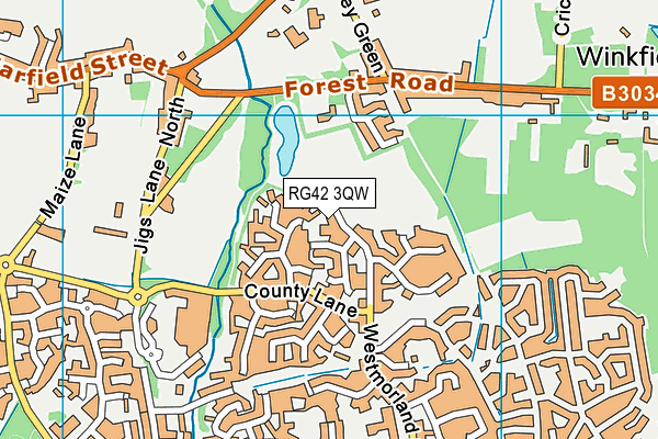 RG42 3QW map - OS VectorMap District (Ordnance Survey) RG42 3QW map - OS VectorMap District (Ordnance Survey)