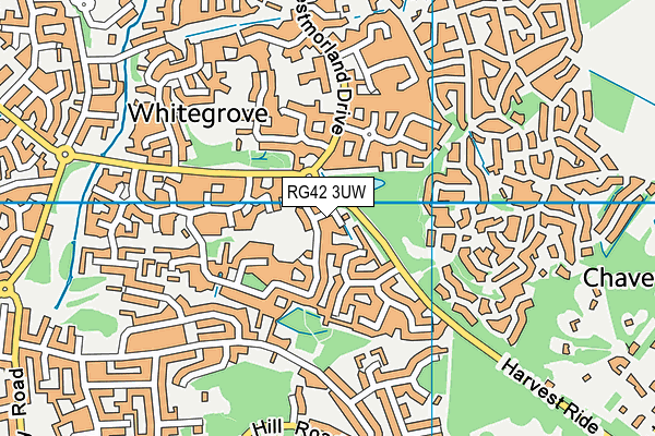 RG42 3UW map - OS VectorMap District (Ordnance Survey) RG42 3UW map - OS VectorMap District (Ordnance Survey)