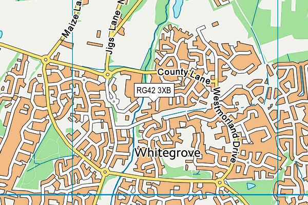 RG42 3XB map - OS VectorMap District (Ordnance Survey) RG42 3XB map - OS VectorMap District (Ordnance Survey)