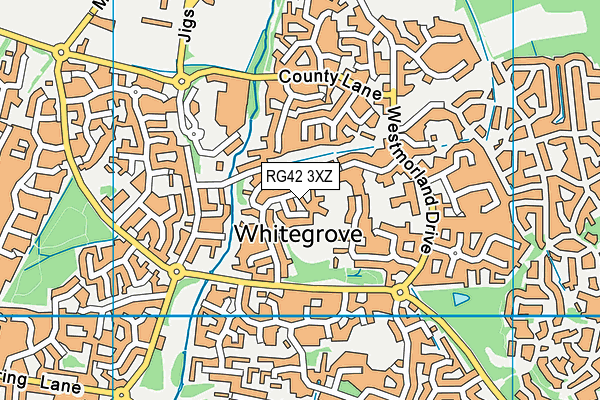 RG42 3XZ map - OS VectorMap District (Ordnance Survey) RG42 3XZ map - OS VectorMap District (Ordnance Survey)
