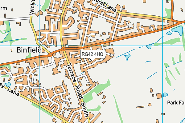 RG42 4HQ map - OS VectorMap District (Ordnance Survey) RG42 4HQ map - OS VectorMap District (Ordnance Survey)