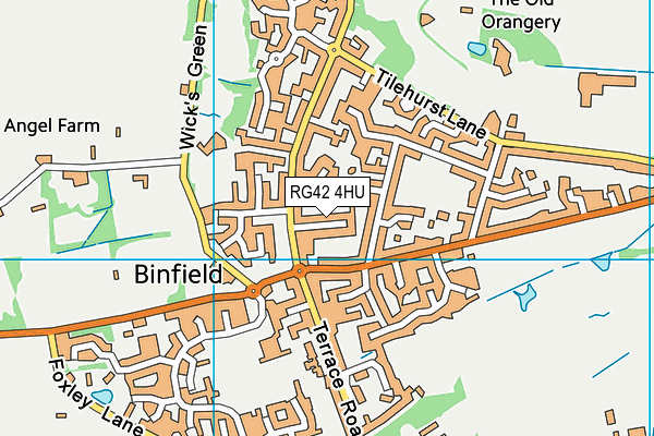 RG42 4HU map - OS VectorMap District (Ordnance Survey) RG42 4HU map - OS VectorMap District (Ordnance Survey)