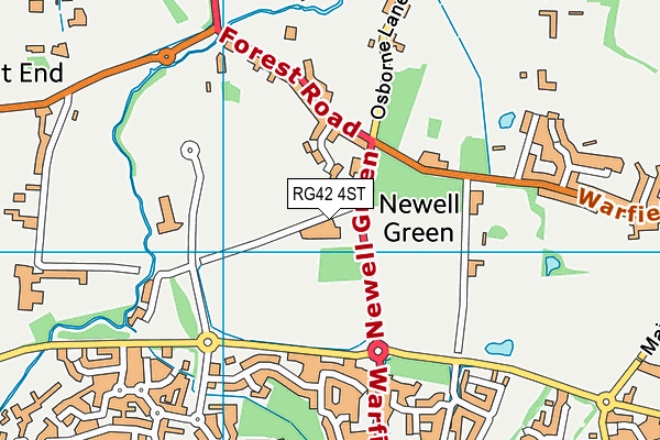 RG42 4ST map - OS VectorMap District (Ordnance Survey) RG42 4ST map - OS VectorMap District (Ordnance Survey)