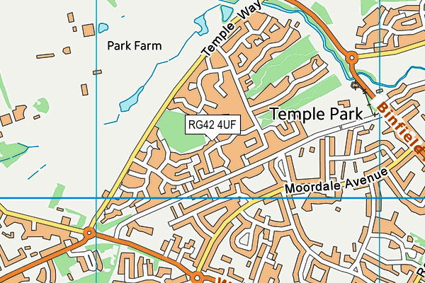 RG42 4UF map - OS VectorMap District (Ordnance Survey) RG42 4UF map - OS VectorMap District (Ordnance Survey)