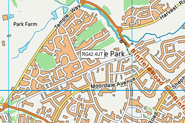 RG42 4UT map - OS VectorMap District (Ordnance Survey) RG42 4UT map - OS VectorMap District (Ordnance Survey)