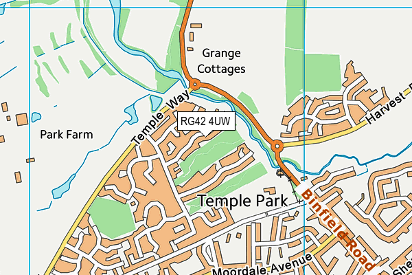 RG42 4UW map - OS VectorMap District (Ordnance Survey) RG42 4UW map - OS VectorMap District (Ordnance Survey)
