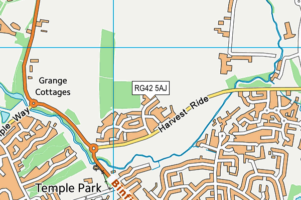 RG42 5AJ map - OS VectorMap District (Ordnance Survey) RG42 5AJ map - OS VectorMap District (Ordnance Survey)
