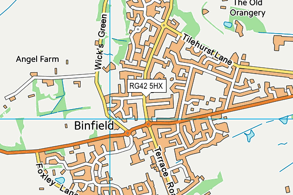 RG42 5HX map - OS VectorMap District (Ordnance Survey) RG42 5HX map - OS VectorMap District (Ordnance Survey)
