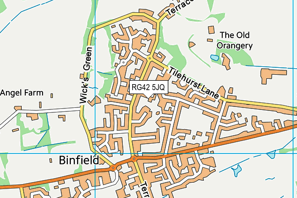 RG42 5JQ map - OS VectorMap District (Ordnance Survey) RG42 5JQ map - OS VectorMap District (Ordnance Survey)