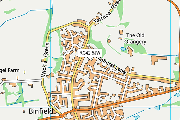 RG42 5JW map - OS VectorMap District (Ordnance Survey) RG42 5JW map - OS VectorMap District (Ordnance Survey)