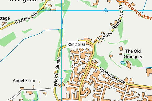 RG42 5TG map - OS VectorMap District (Ordnance Survey) RG42 5TG map - OS VectorMap District (Ordnance Survey)