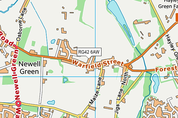 RG42 6AW map - OS VectorMap District (Ordnance Survey) RG42 6AW map - OS VectorMap District (Ordnance Survey)
