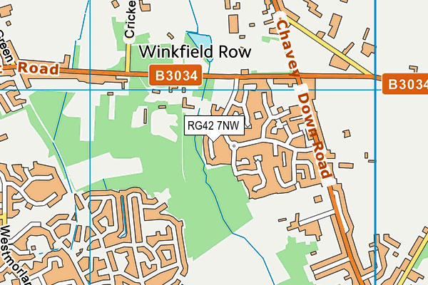 RG42 7NW map - OS VectorMap District (Ordnance Survey)