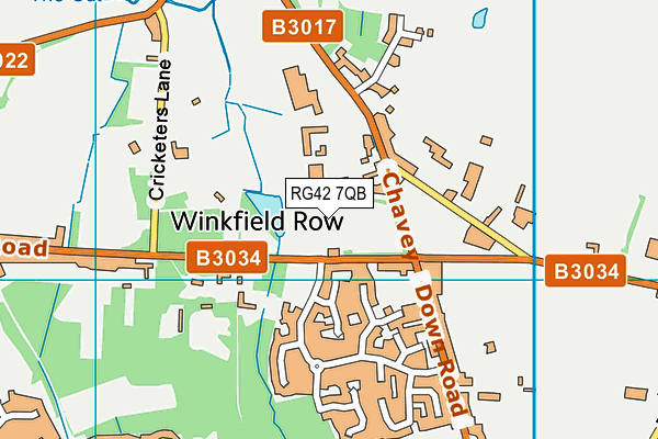 RG42 7QB map - OS VectorMap District (Ordnance Survey)
