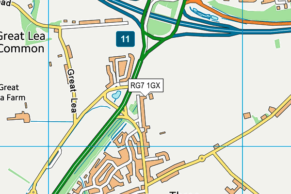 RG7 1GX map - OS VectorMap District (Ordnance Survey) RG7 1GX map - OS VectorMap District (Ordnance Survey)