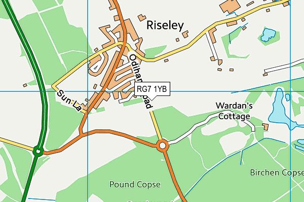 RG7 1YB map - OS VectorMap District (Ordnance Survey) RG7 1YB map - OS VectorMap District (Ordnance Survey)