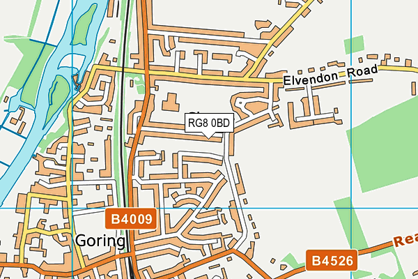 RG8 0BD map - OS VectorMap District (Ordnance Survey) RG8 0BD map - OS VectorMap District (Ordnance Survey)