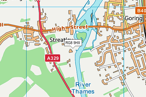 RG8 9HX map - OS VectorMap District (Ordnance Survey) RG8 9HX map - OS VectorMap District (Ordnance Survey)