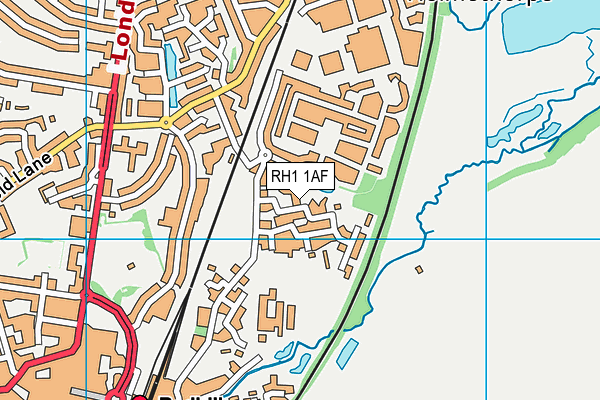RH1 1AF map - OS VectorMap District (Ordnance Survey) RH1 1AF map - OS VectorMap District (Ordnance Survey)