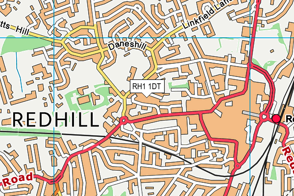 RH1 1DT map - OS VectorMap District (Ordnance Survey) RH1 1DT map - OS VectorMap District (Ordnance Survey)