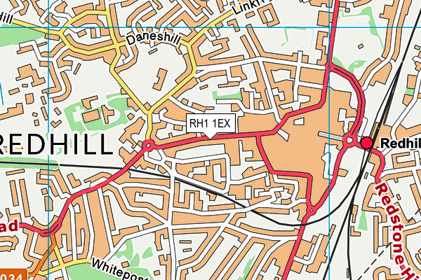 RH1 1EX map - OS VectorMap District (Ordnance Survey) RH1 1EX map - OS VectorMap District (Ordnance Survey)