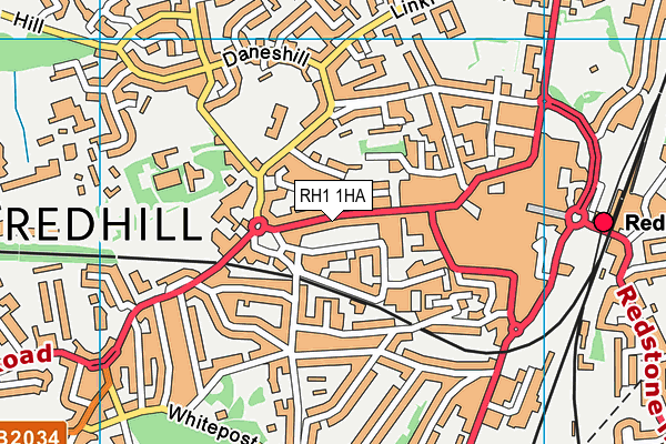 RH1 1HA map - OS VectorMap District (Ordnance Survey) RH1 1HA map - OS VectorMap District (Ordnance Survey)