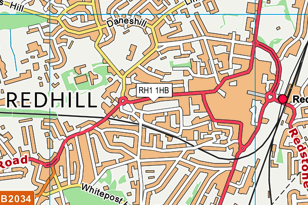 RH1 1HB map - OS VectorMap District (Ordnance Survey) RH1 1HB map - OS VectorMap District (Ordnance Survey)