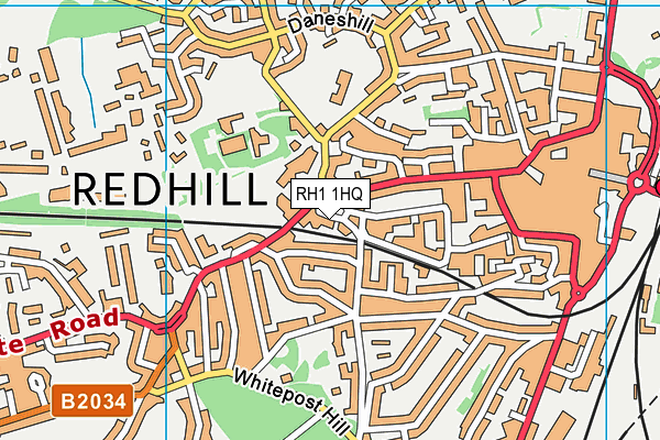 RH1 1HQ map - OS VectorMap District (Ordnance Survey) RH1 1HQ map - OS VectorMap District (Ordnance Survey)