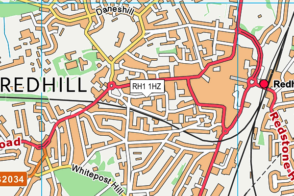 RH1 1HZ map - OS VectorMap District (Ordnance Survey) RH1 1HZ map - OS VectorMap District (Ordnance Survey)
