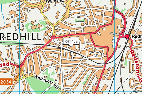 RH1 1JB map - OS VectorMap District (Ordnance Survey) RH1 1JB map - OS VectorMap District (Ordnance Survey)